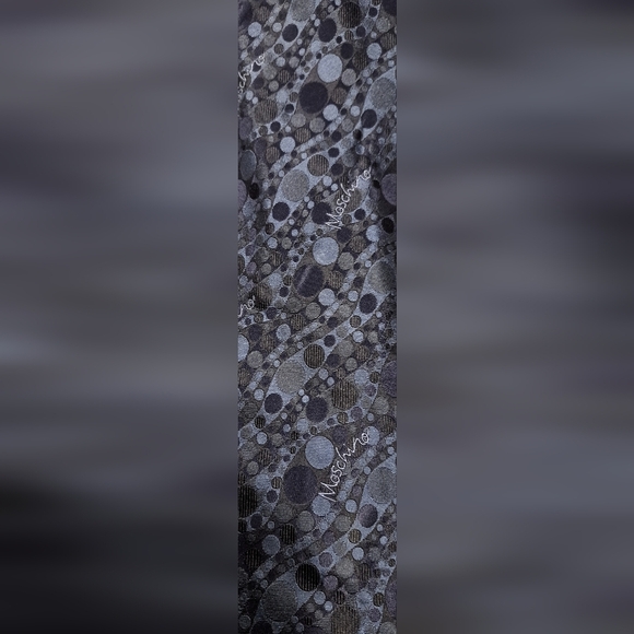 EUC Moschino Blue Signature Geometric Silk Formal Business Wedding Neck Tie - Picture 2 of 5